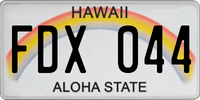 HI license plate FDX044