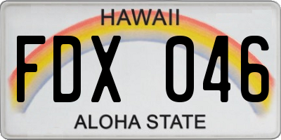 HI license plate FDX046