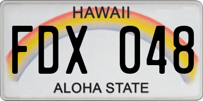 HI license plate FDX048