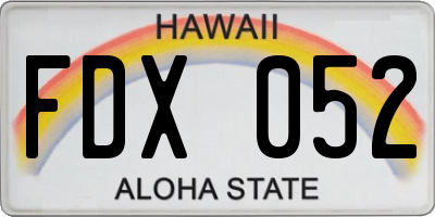 HI license plate FDX052