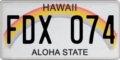 HI license plate FDX074