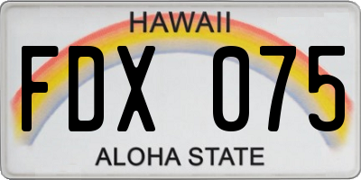 HI license plate FDX075