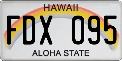 HI license plate FDX095