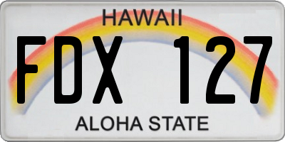 HI license plate FDX127
