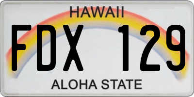 HI license plate FDX129