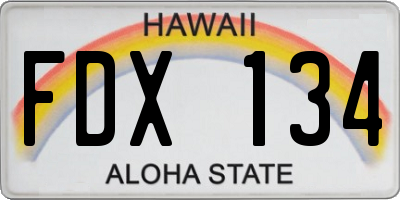 HI license plate FDX134