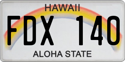 HI license plate FDX140