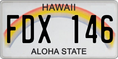 HI license plate FDX146