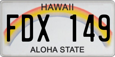 HI license plate FDX149