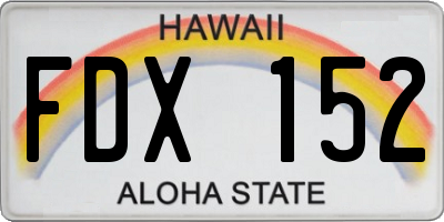HI license plate FDX152