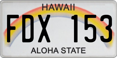 HI license plate FDX153