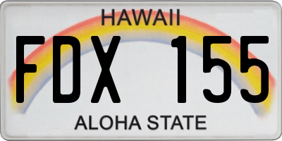 HI license plate FDX155