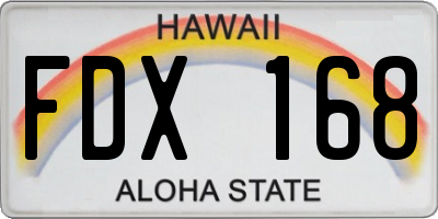HI license plate FDX168