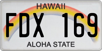 HI license plate FDX169