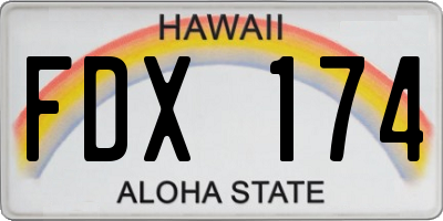 HI license plate FDX174