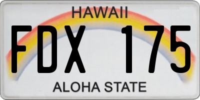HI license plate FDX175
