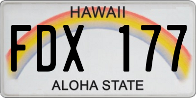HI license plate FDX177