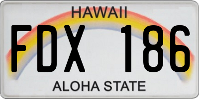 HI license plate FDX186