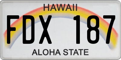 HI license plate FDX187