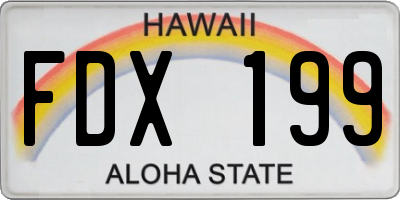 HI license plate FDX199