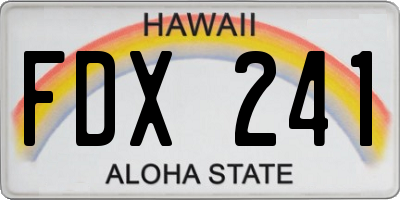 HI license plate FDX241