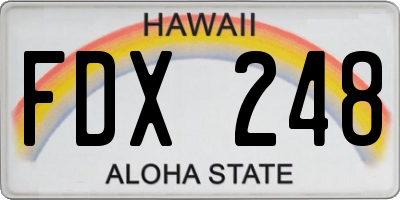 HI license plate FDX248