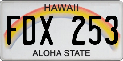 HI license plate FDX253
