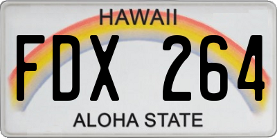 HI license plate FDX264