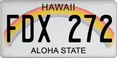 HI license plate FDX272