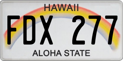 HI license plate FDX277