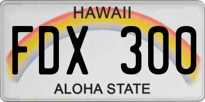 HI license plate FDX300