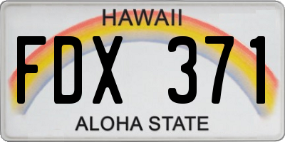 HI license plate FDX371
