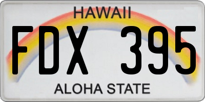 HI license plate FDX395