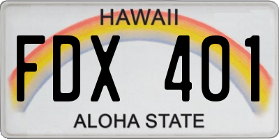HI license plate FDX401