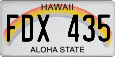 HI license plate FDX435