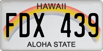 HI license plate FDX439