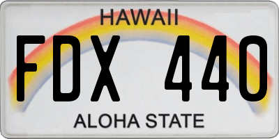 HI license plate FDX440
