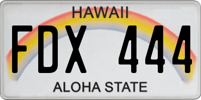 HI license plate FDX444