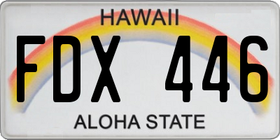HI license plate FDX446