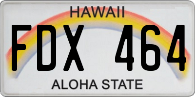 HI license plate FDX464