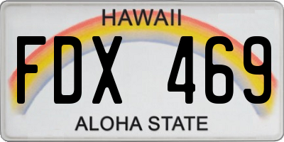 HI license plate FDX469