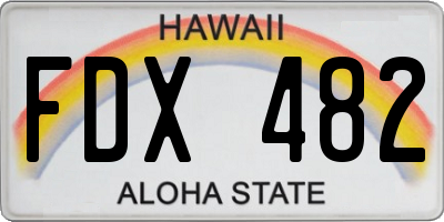 HI license plate FDX482