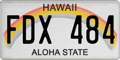HI license plate FDX484