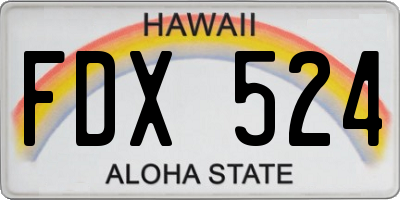 HI license plate FDX524