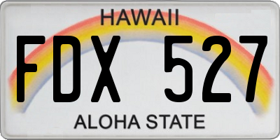 HI license plate FDX527