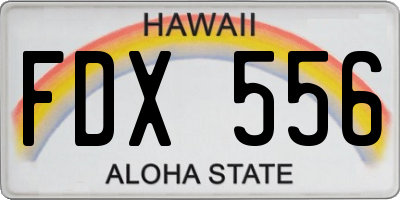 HI license plate FDX556
