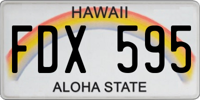 HI license plate FDX595