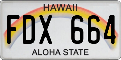 HI license plate FDX664