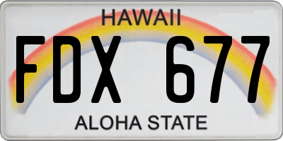 HI license plate FDX677