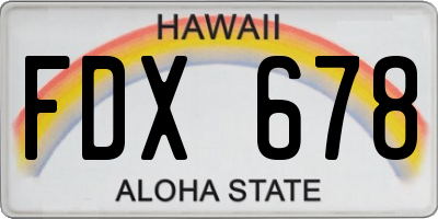 HI license plate FDX678
